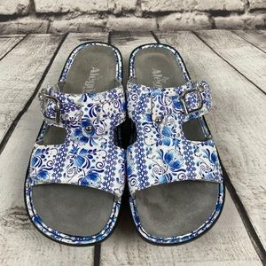 Alegria Floral Multicolored Comfort Sandals Size 37 EUC
